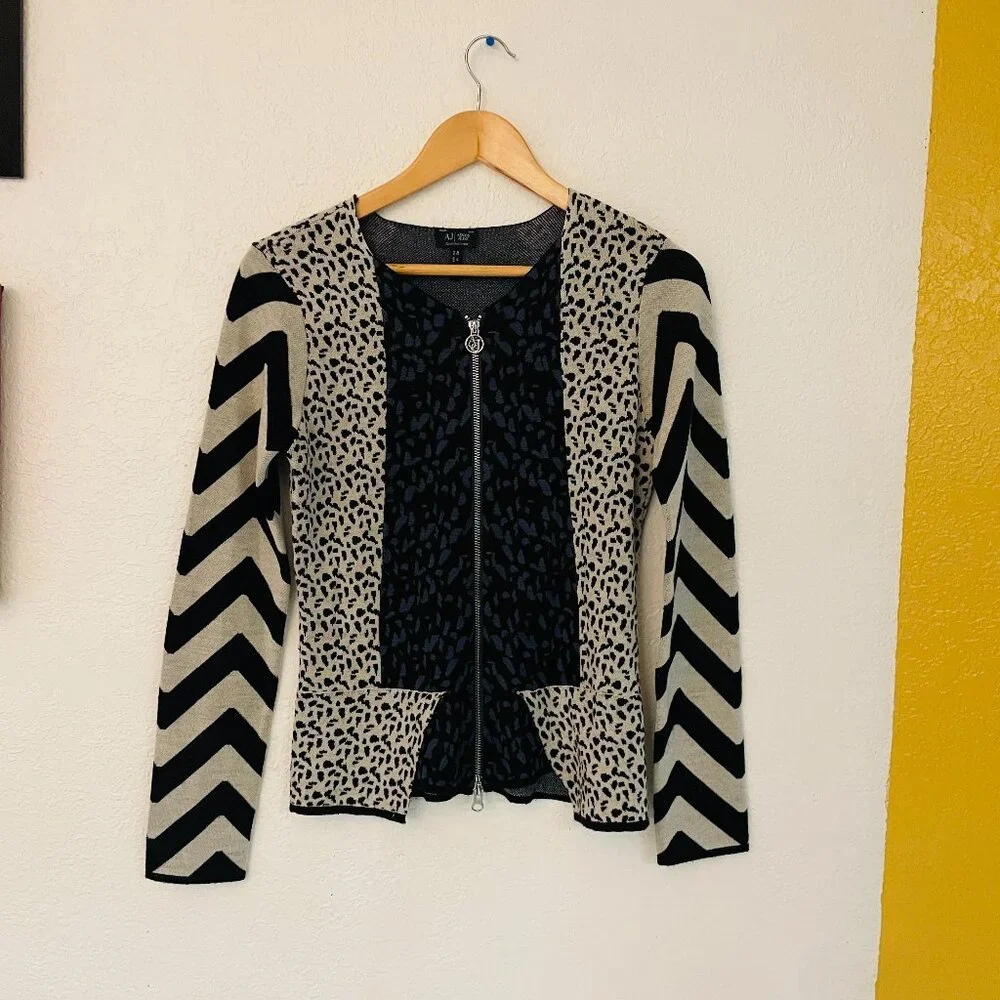 Armani Jeans Wool Blend Statement Cardigan (Rare Find), Size M (42 IT / 8 US) - Picture 6 of 6
